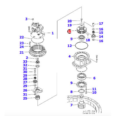 El excavador Parts Swing Shaft maniata el Pin del eje de PC200-8 206-26-69111