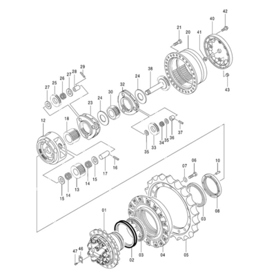 Eje de caja de cambios del oscilación del eje de Swing Motor Pinion del excavador 320C 148-4636 Cat320c